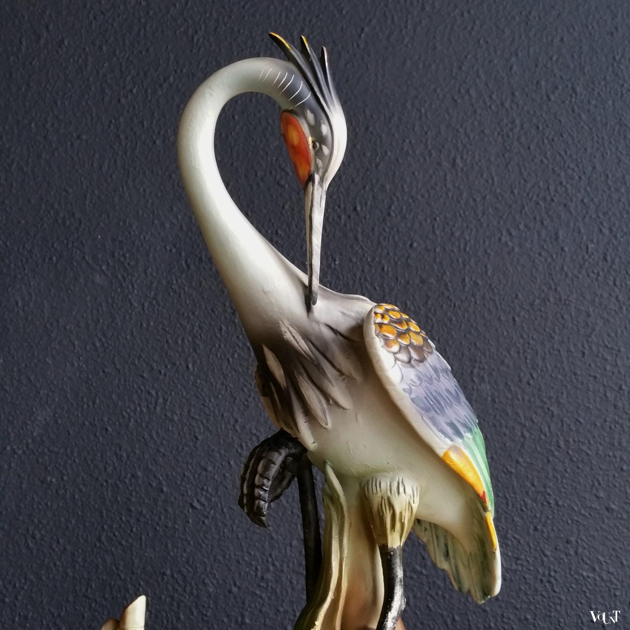 Porseleinen beeld kraanvogel, jaren '80/'90