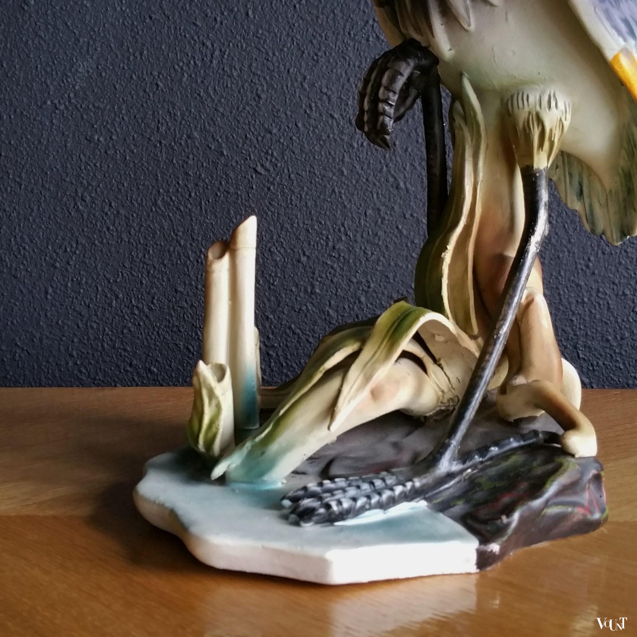 Porseleinen beeld kraanvogel, jaren '80/'90