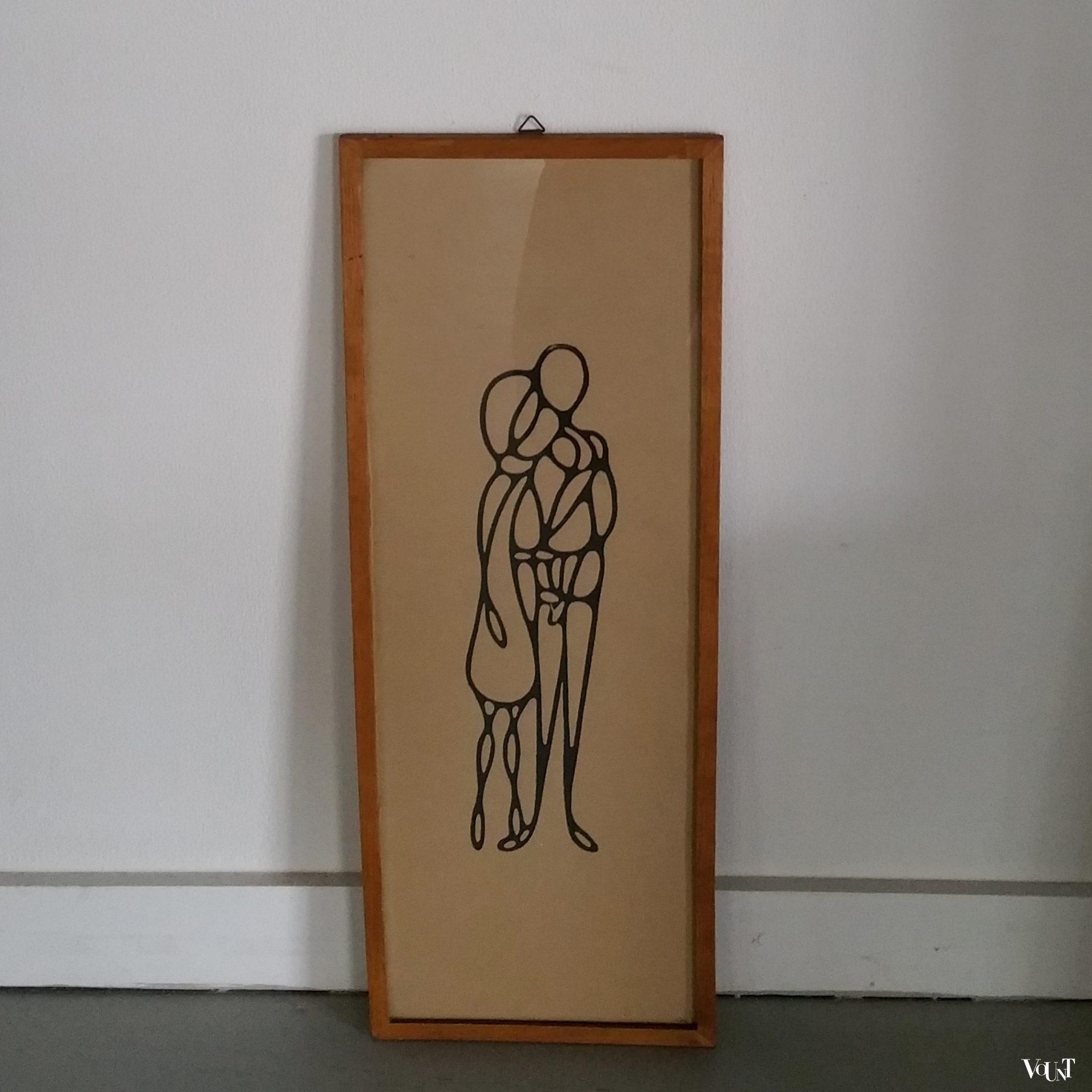 Set van 3 minimalistische linodrukken, jaren '60