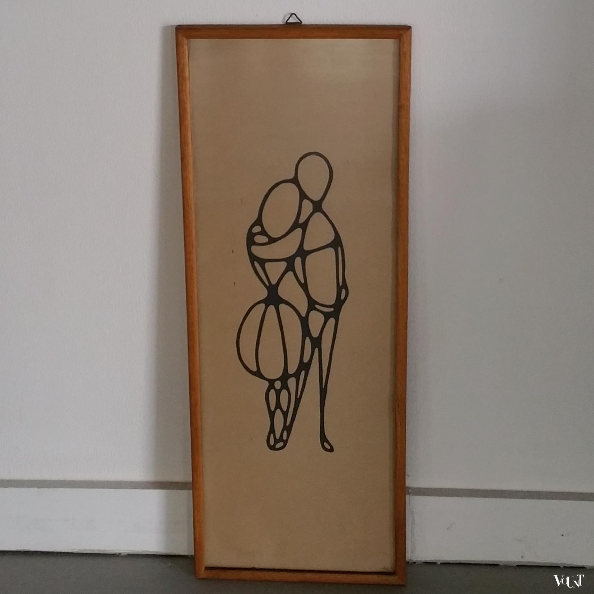 Set van 3 minimalistische linodrukken, jaren '60