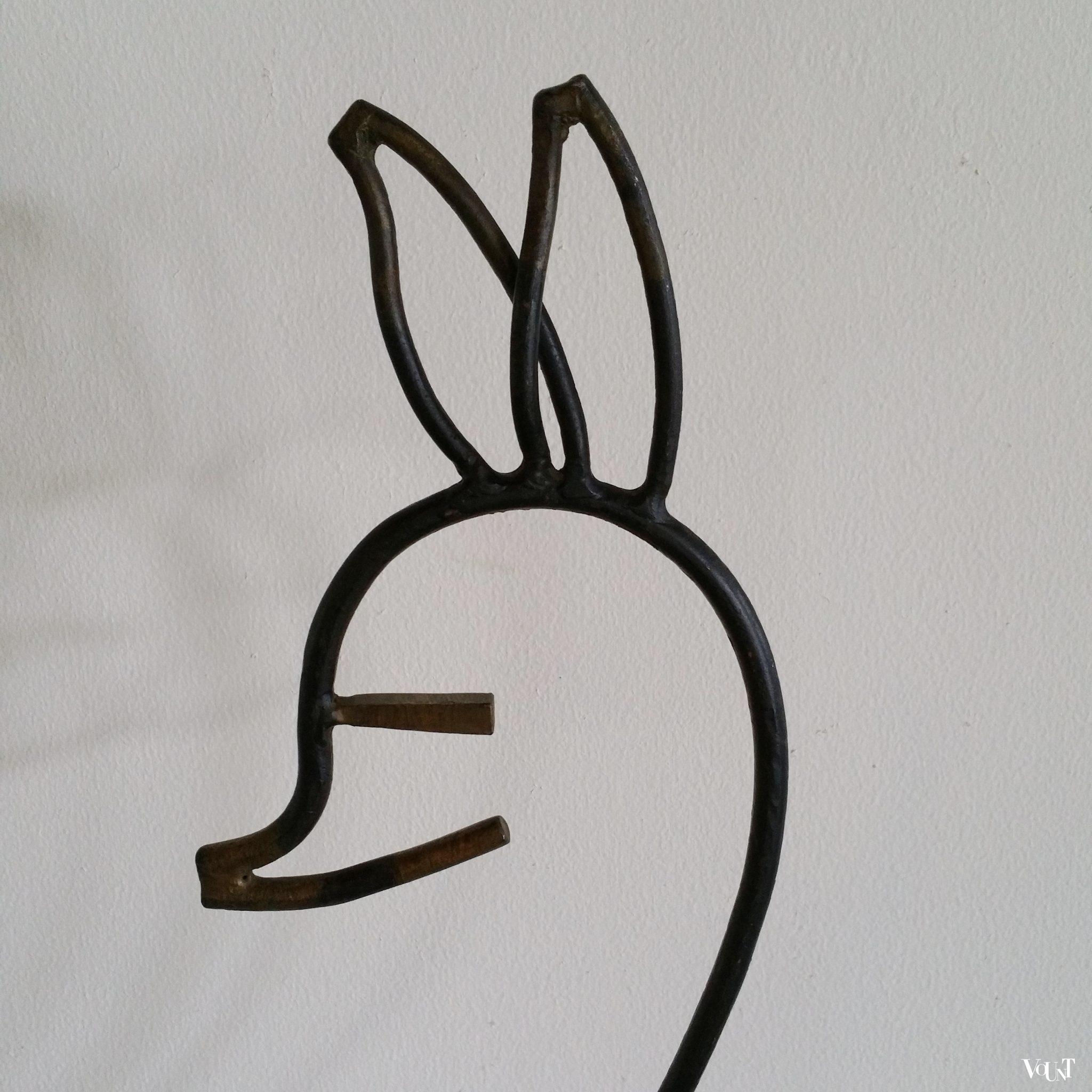 Zwart metalen lectuurrek hertje, jaren '50