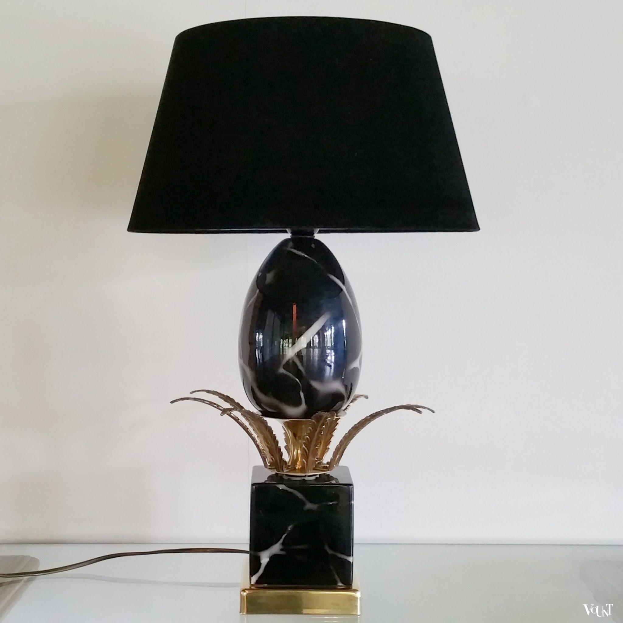 Hollywood Regency "Ostrich Egg" tafellamp, jaren '70