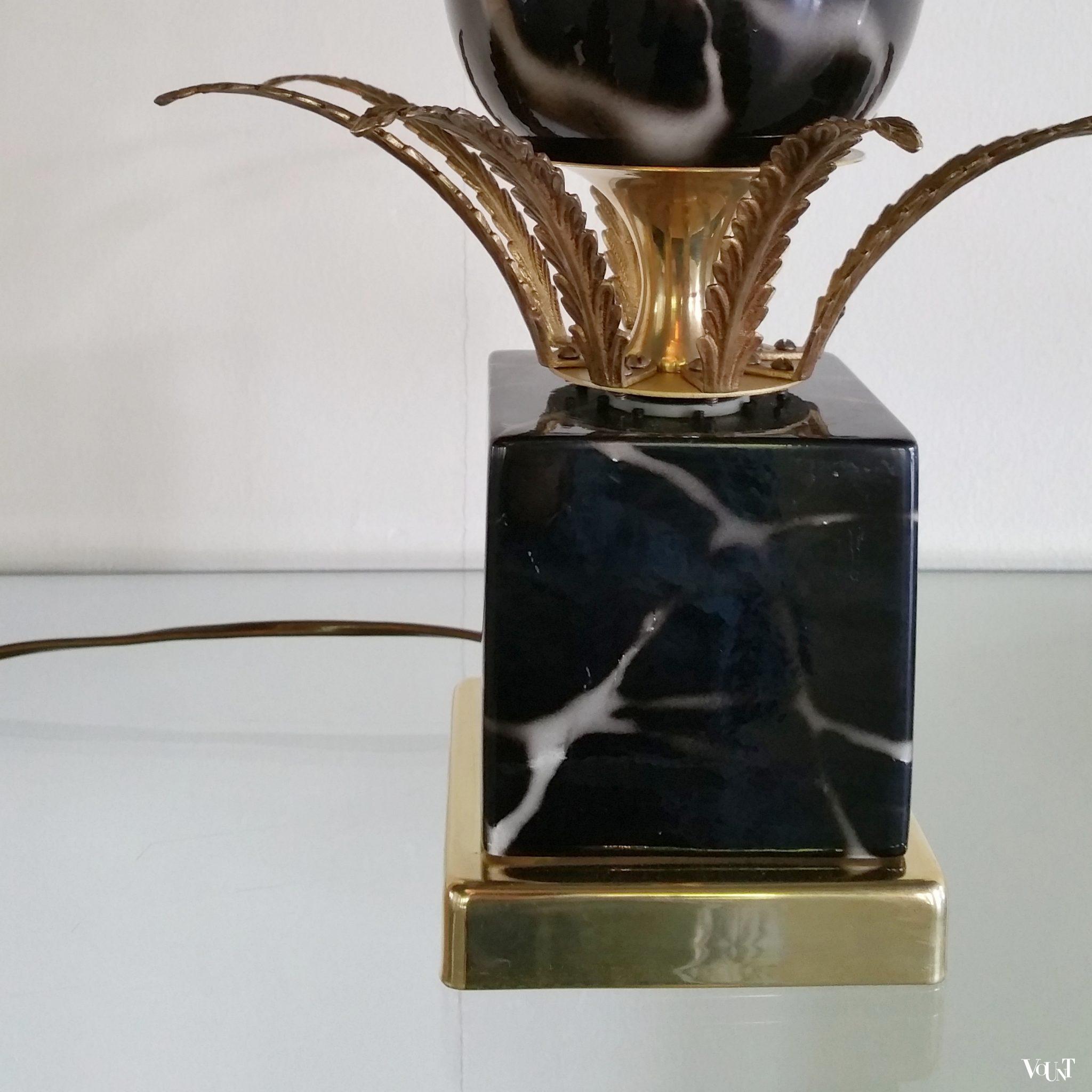 Hollywood Regency "Ostrich Egg" tafellamp, jaren '70