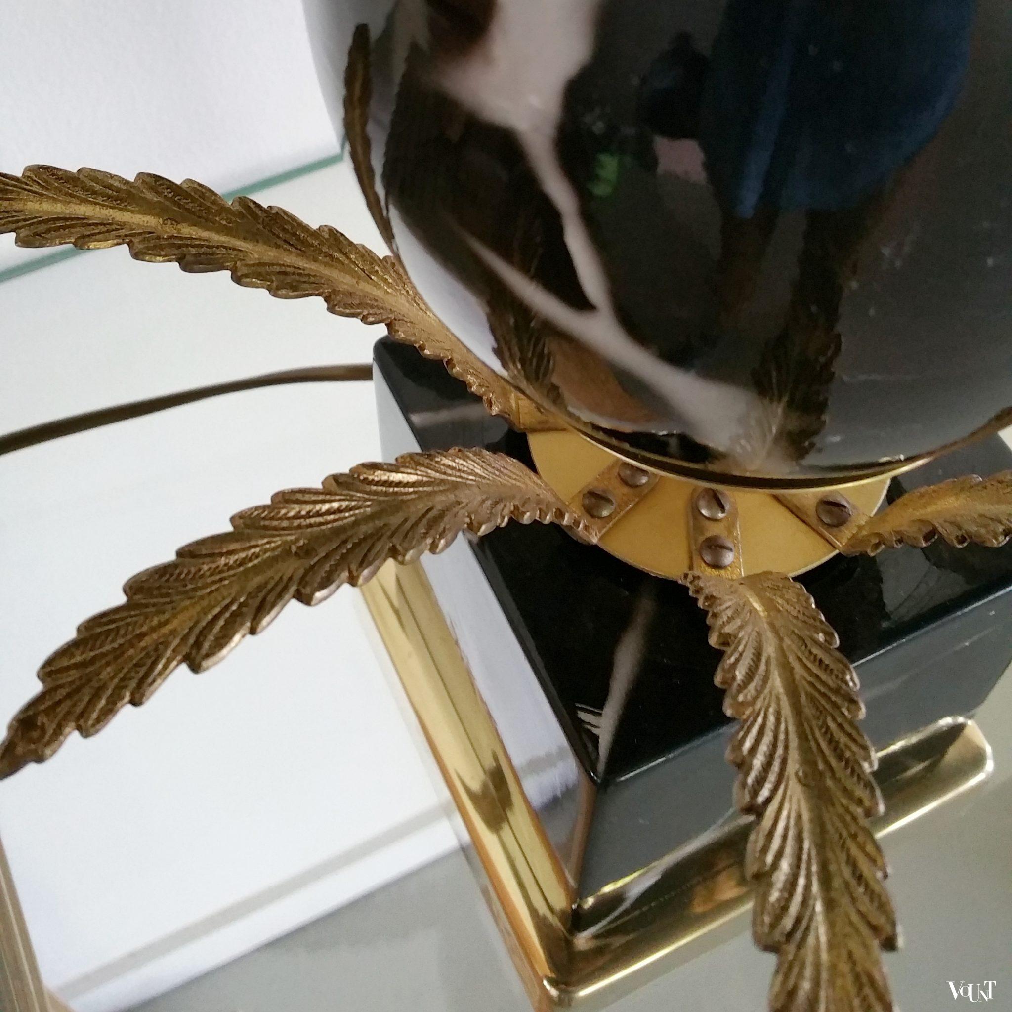 Hollywood Regency "Ostrich Egg" tafellamp, jaren '70