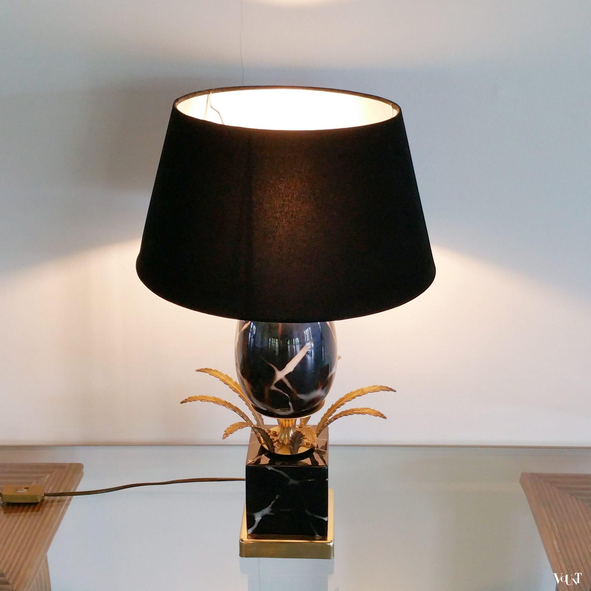 Hollywood Regency "Ostrich Egg" tafellamp, jaren '70