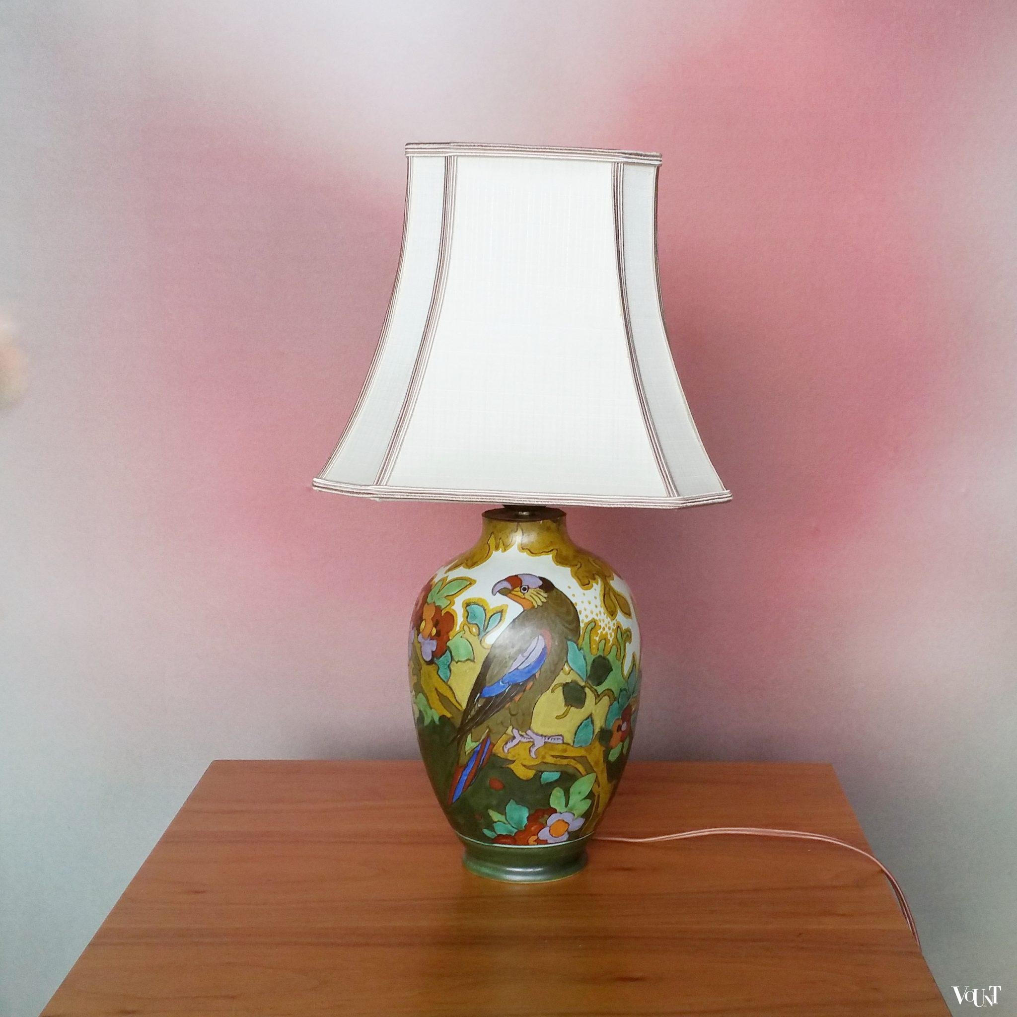 Lamp Gouda plateel Golden Eté, Plateelbakkerij Zuid-Holland, ca. 1920