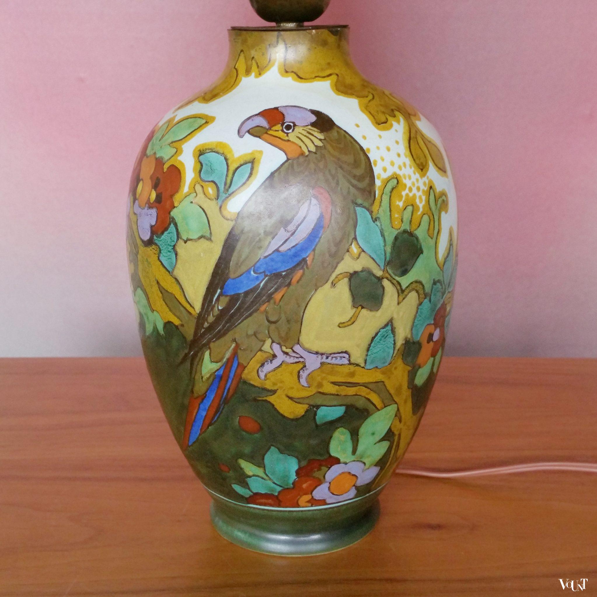 Lamp Gouda plateel Golden Eté, Plateelbakkerij Zuid-Holland, ca. 1920