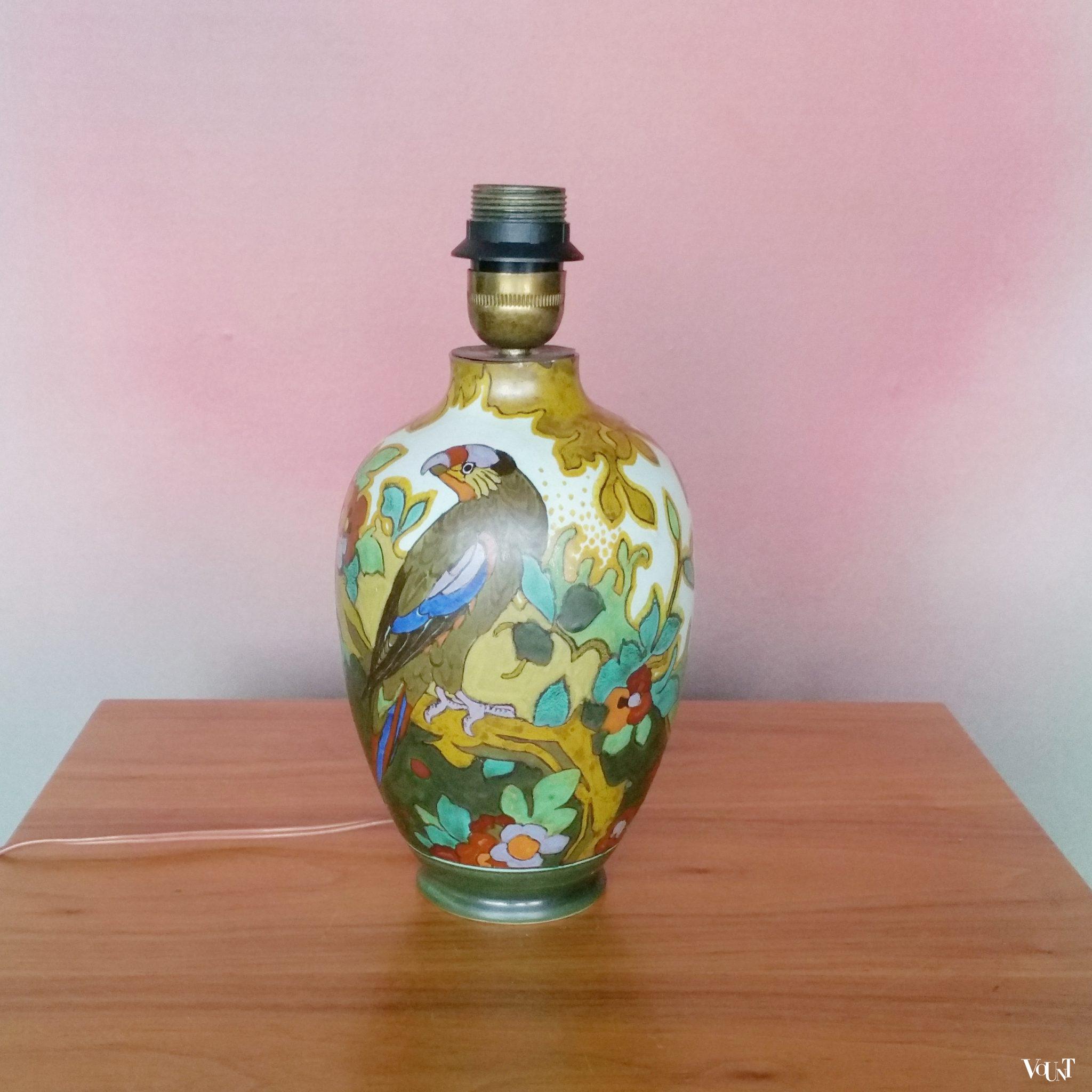 Lamp Gouda plateel Golden Eté, Plateelbakkerij Zuid-Holland, ca. 1920