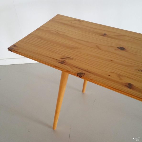 Minimalistische grenen tafel, jaren '50