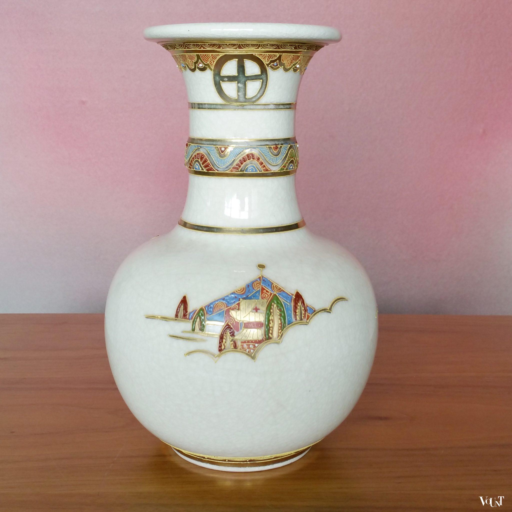 Vintage Japanse Satsuma vaas