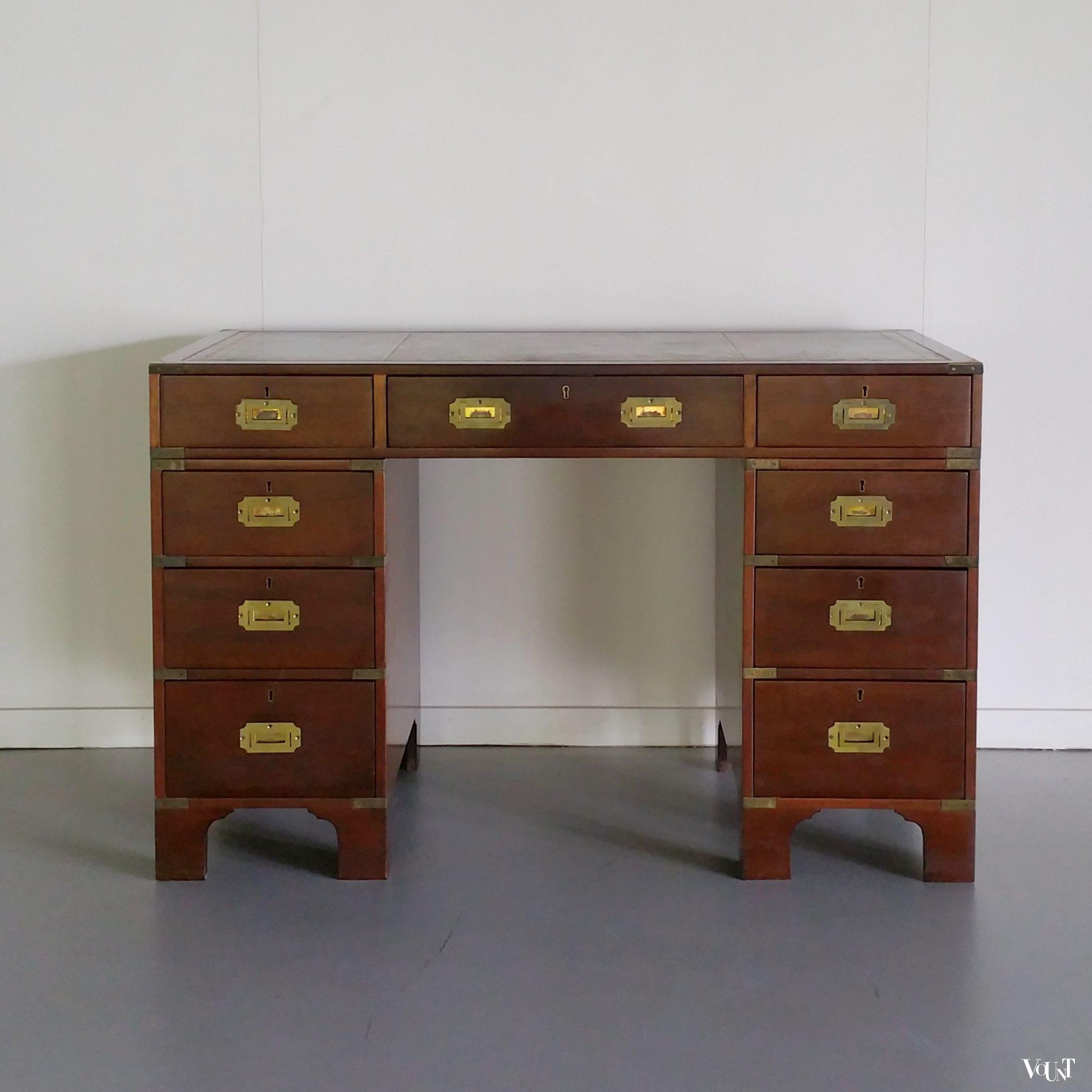 Vintage "Campaign Desk" / veldbureau, jaren '60/'70