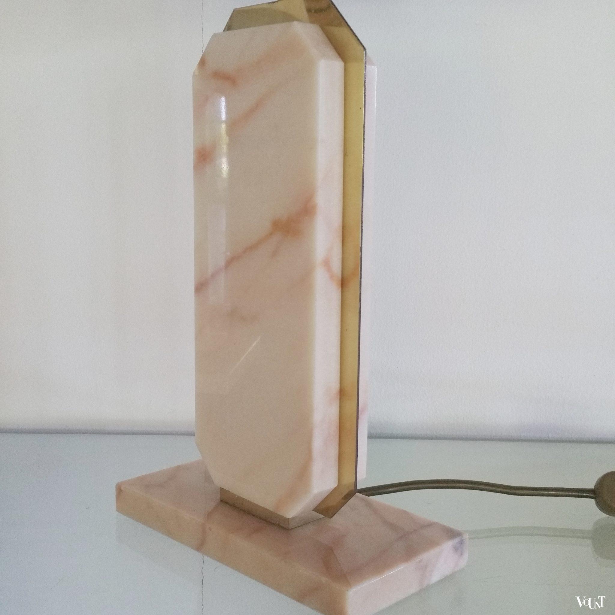 Set marmer en messing tafellampen, Camille Breesch, jaren '70