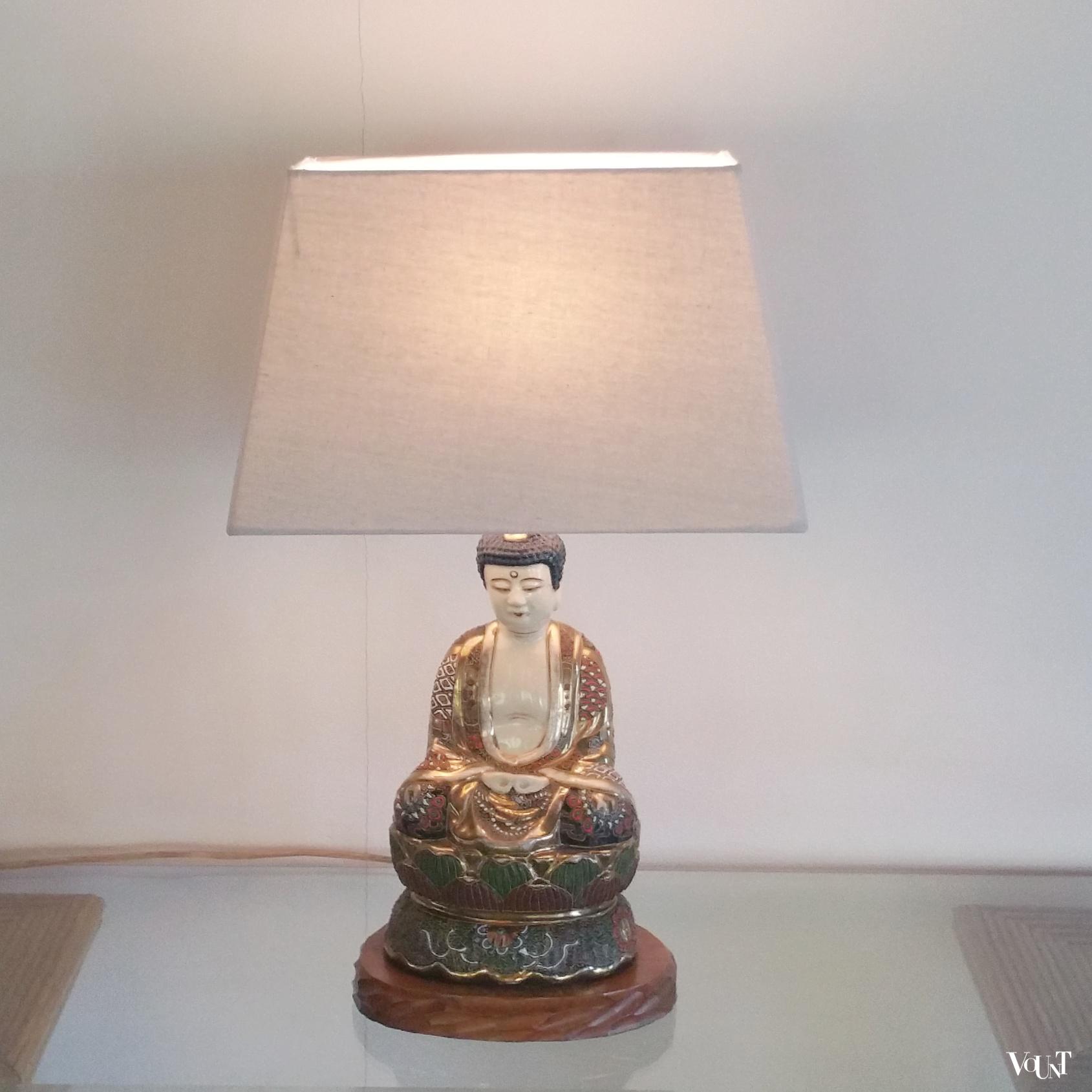Lamp Japanse Satsuma Boeddha, ca. 1930