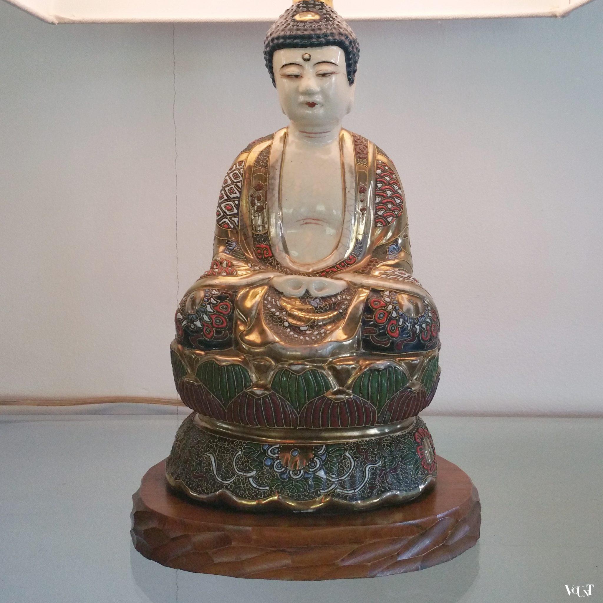 Lamp Japanse Satsuma Boeddha, ca. 1930