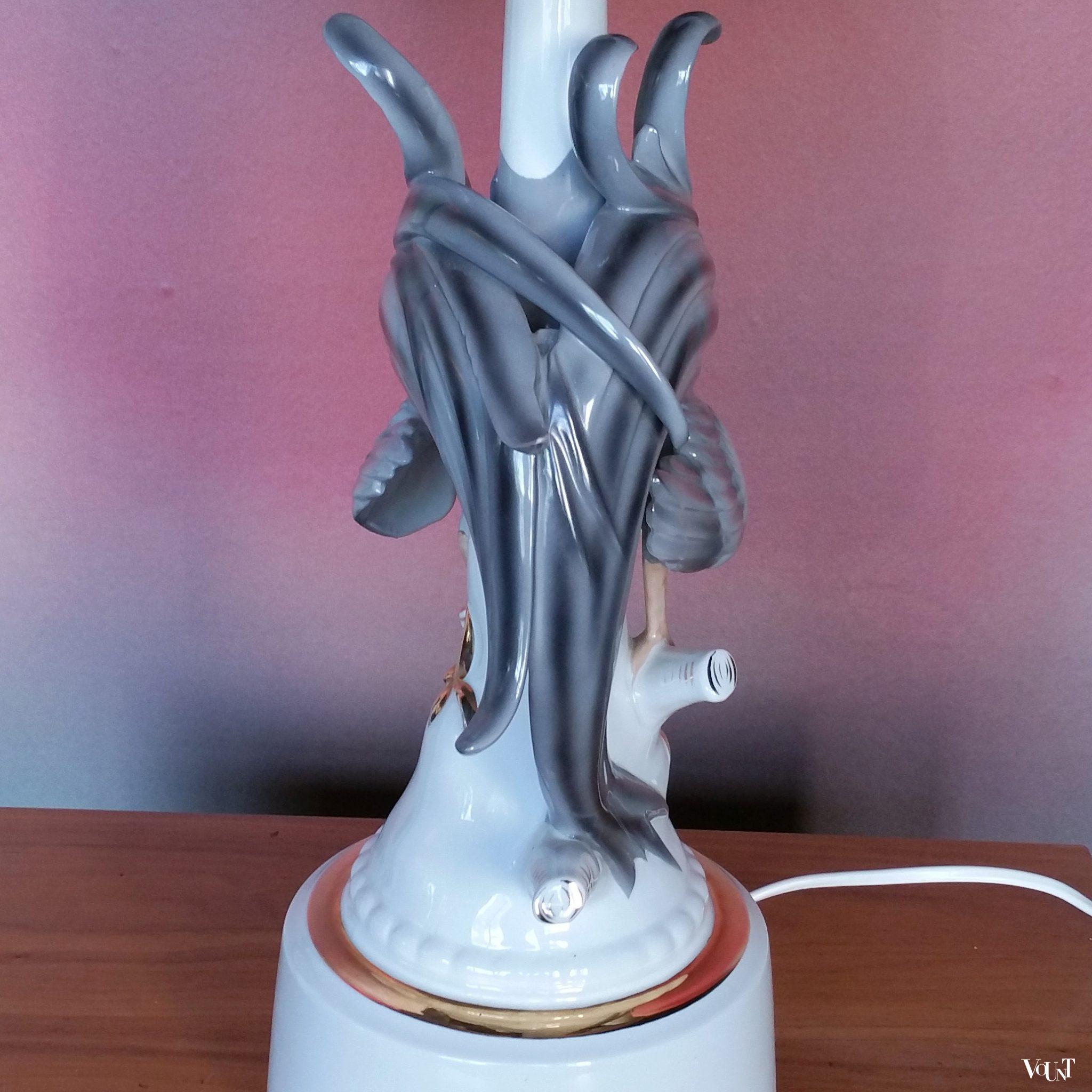 Vintage keramische lamp met paradijsvogel, Gerold, jaren '50