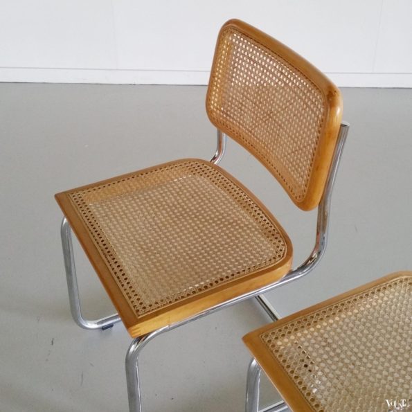 Set van 4 vintage eettafelstoelen "Cesca", Marcel Breuer