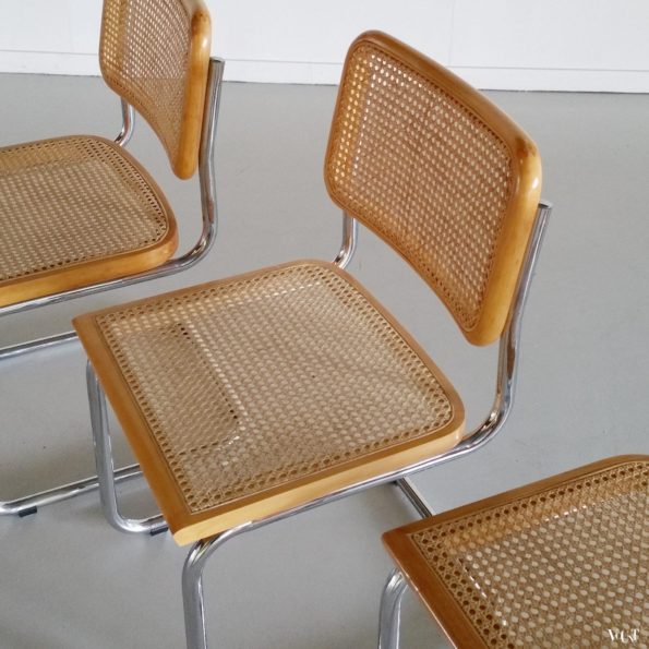 Set van 4 vintage eettafelstoelen "Cesca", Marcel Breuer