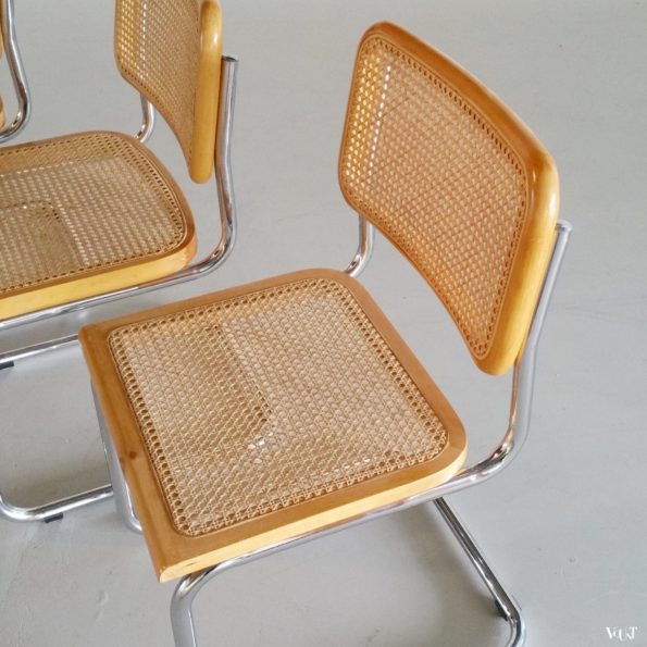 Set van 4 vintage eettafelstoelen "Cesca", Marcel Breuer