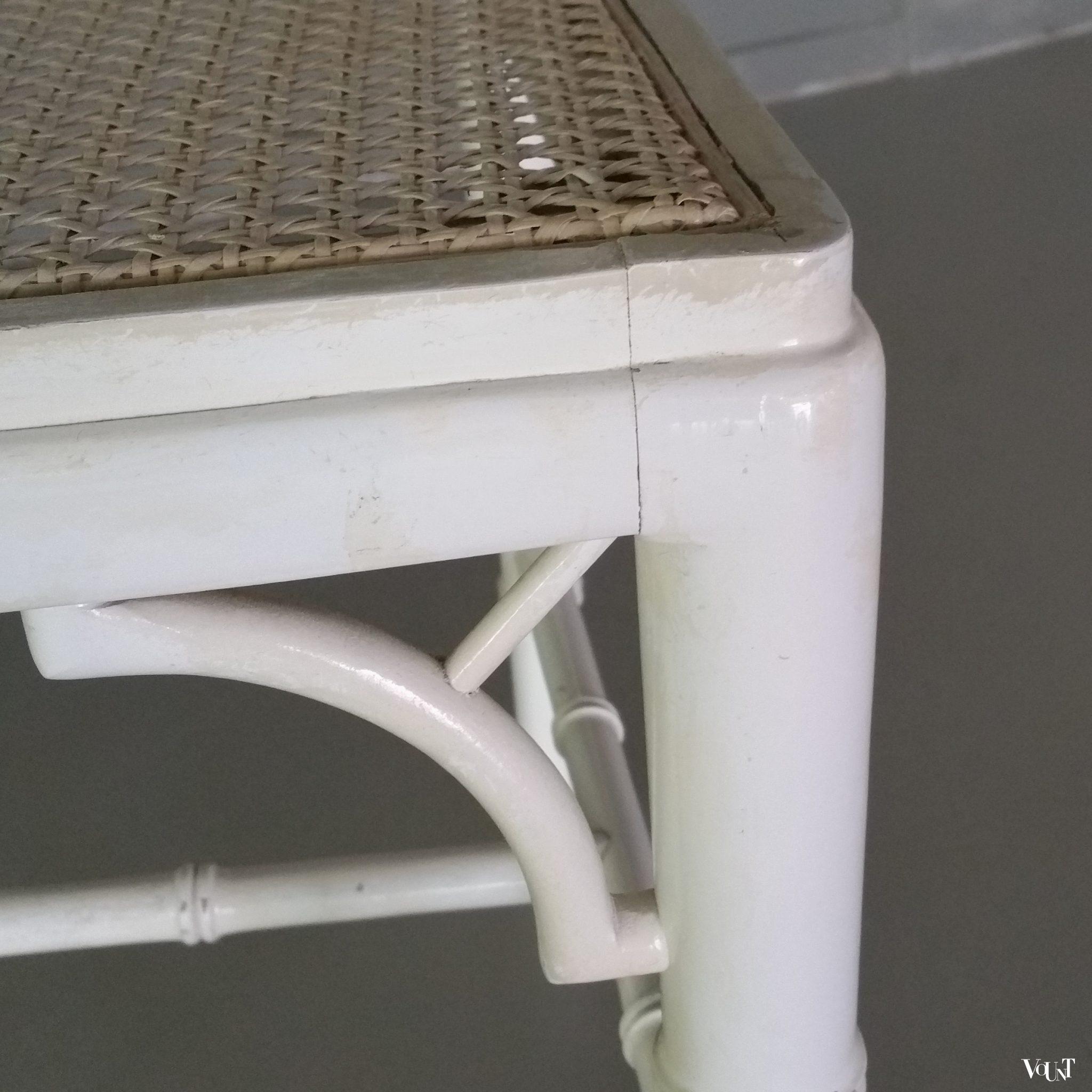 Vintage faux bamboo Chippendale stoel (wit)