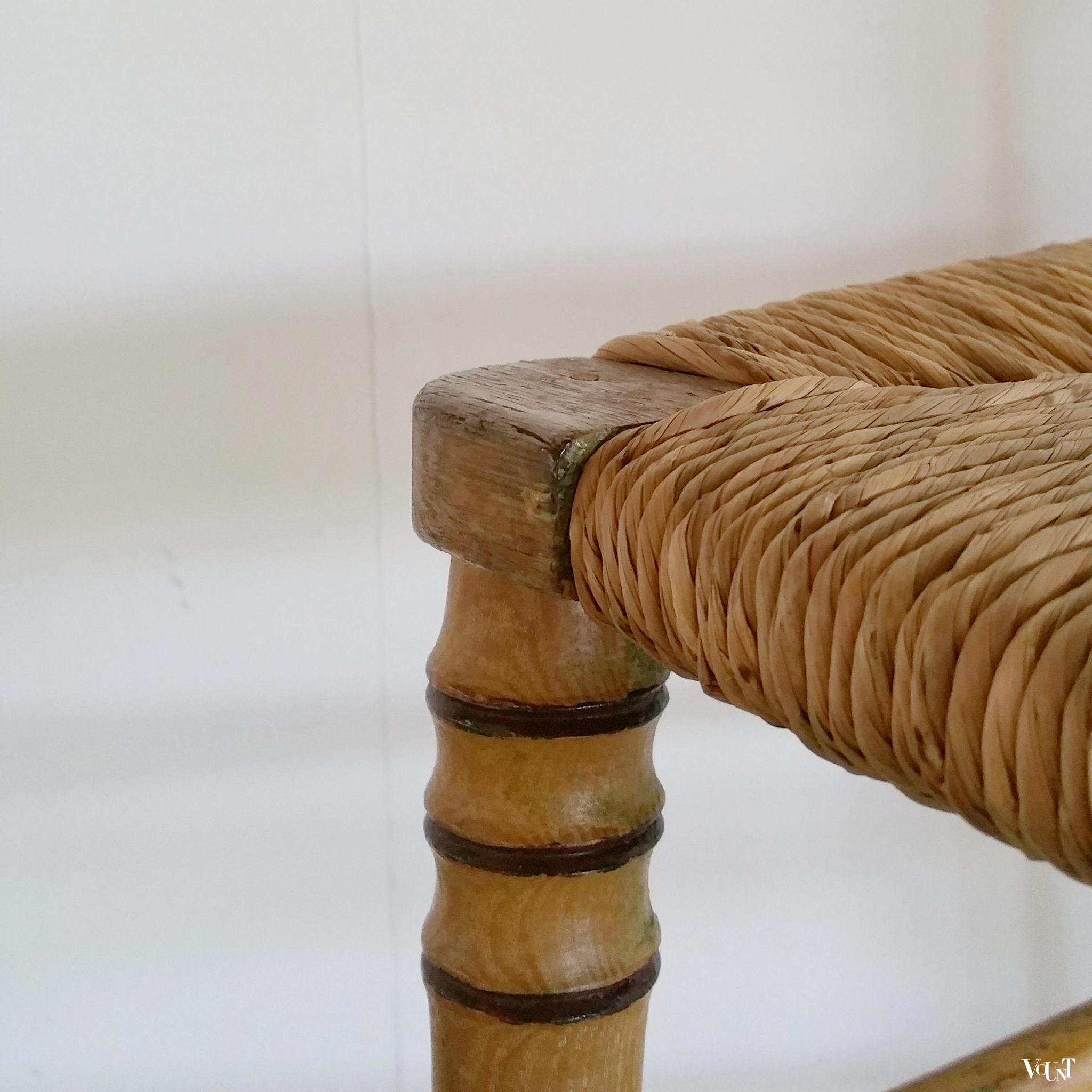 Set van 6 houten faux bamboo stoelen, 2e helft 19e eeuw