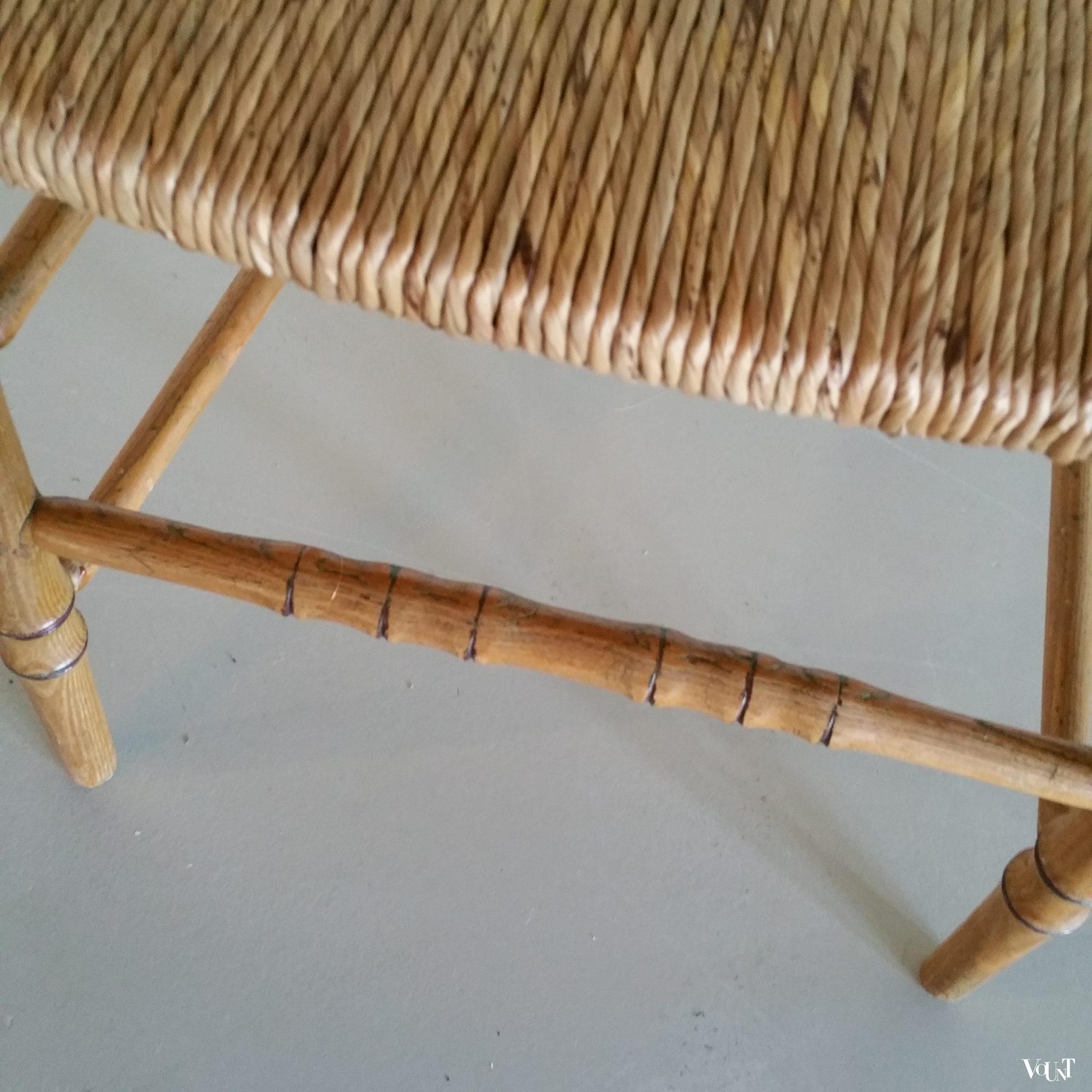 Set van 6 houten faux bamboo stoelen, 2e helft 19e eeuw