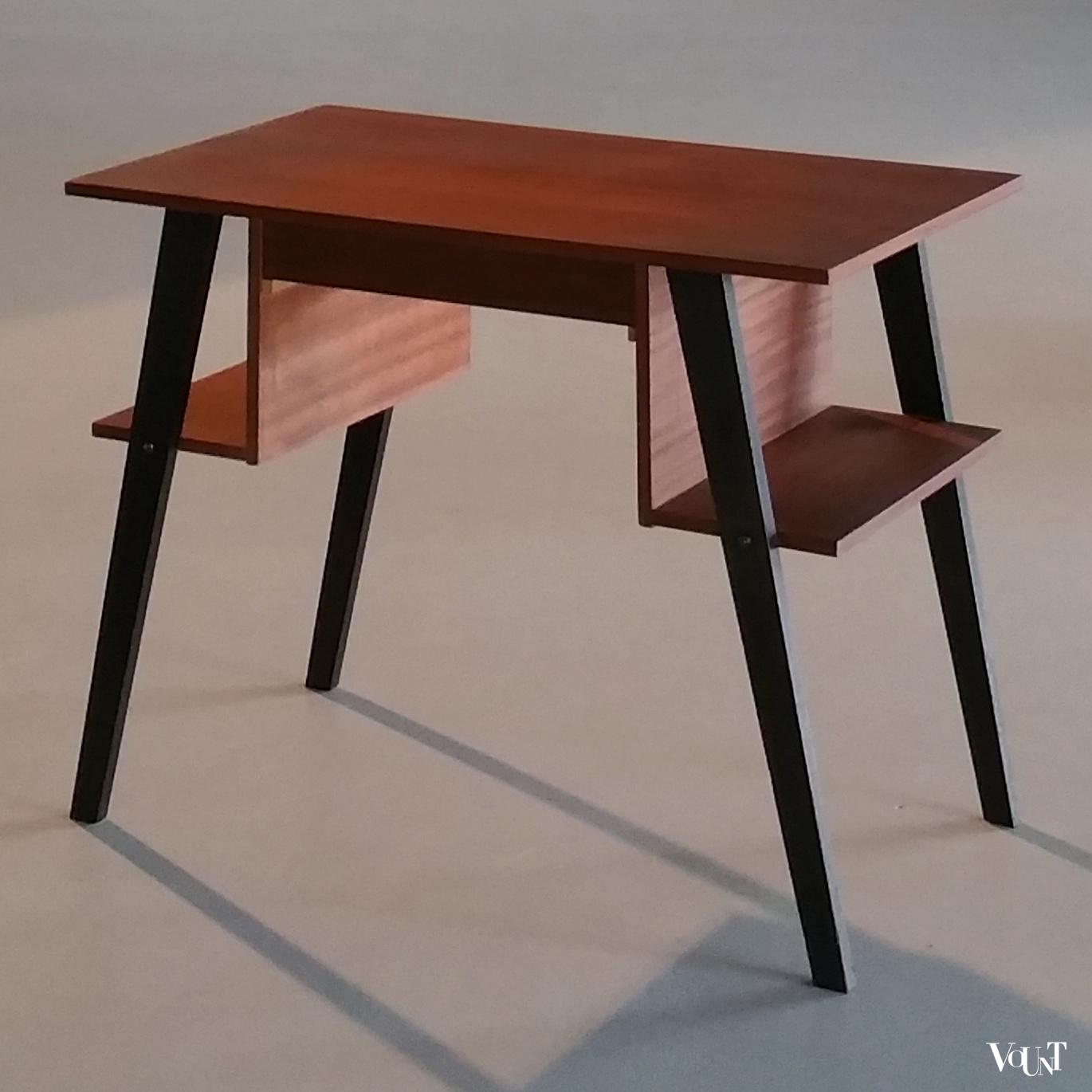 Mid-century bureau met twee boekenplanken, jaren '50