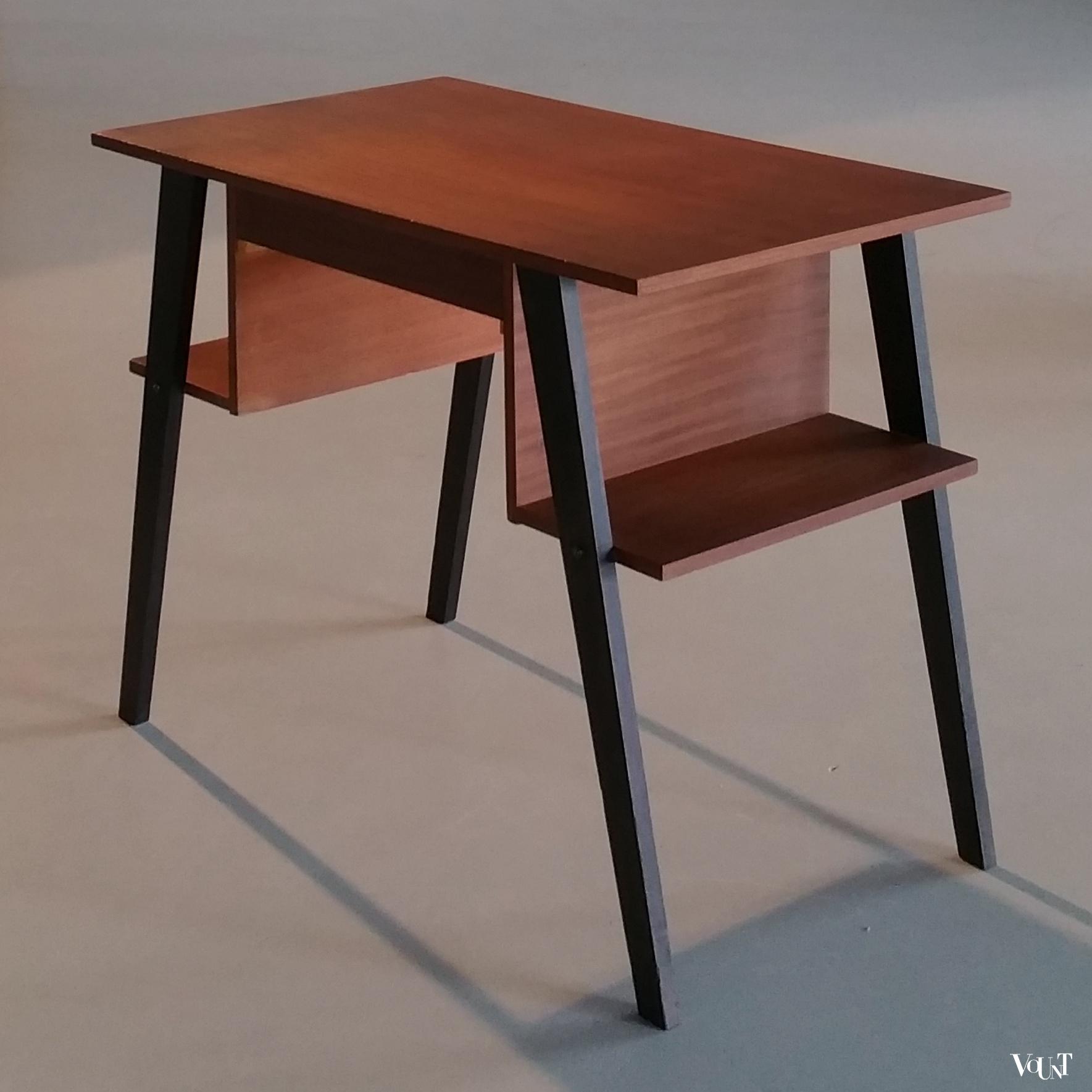 Mid-century bureau met twee boekenplanken, jaren '50