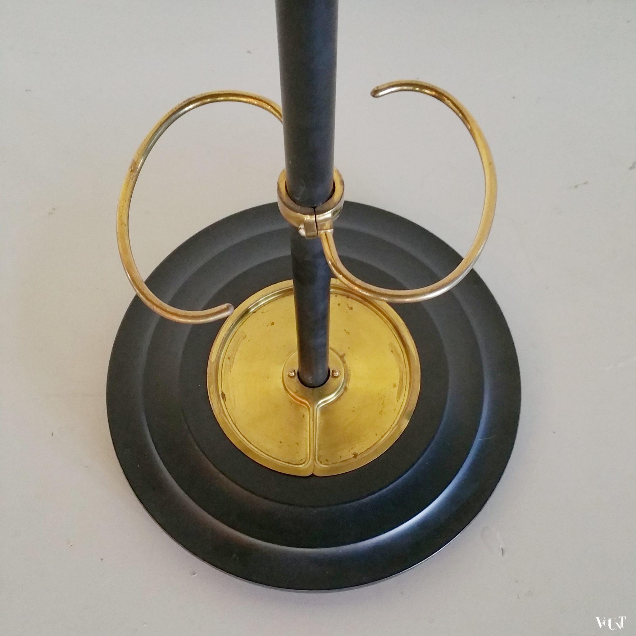 Staande kapstok messing en metaal, Jacques Adnet, jaren '50