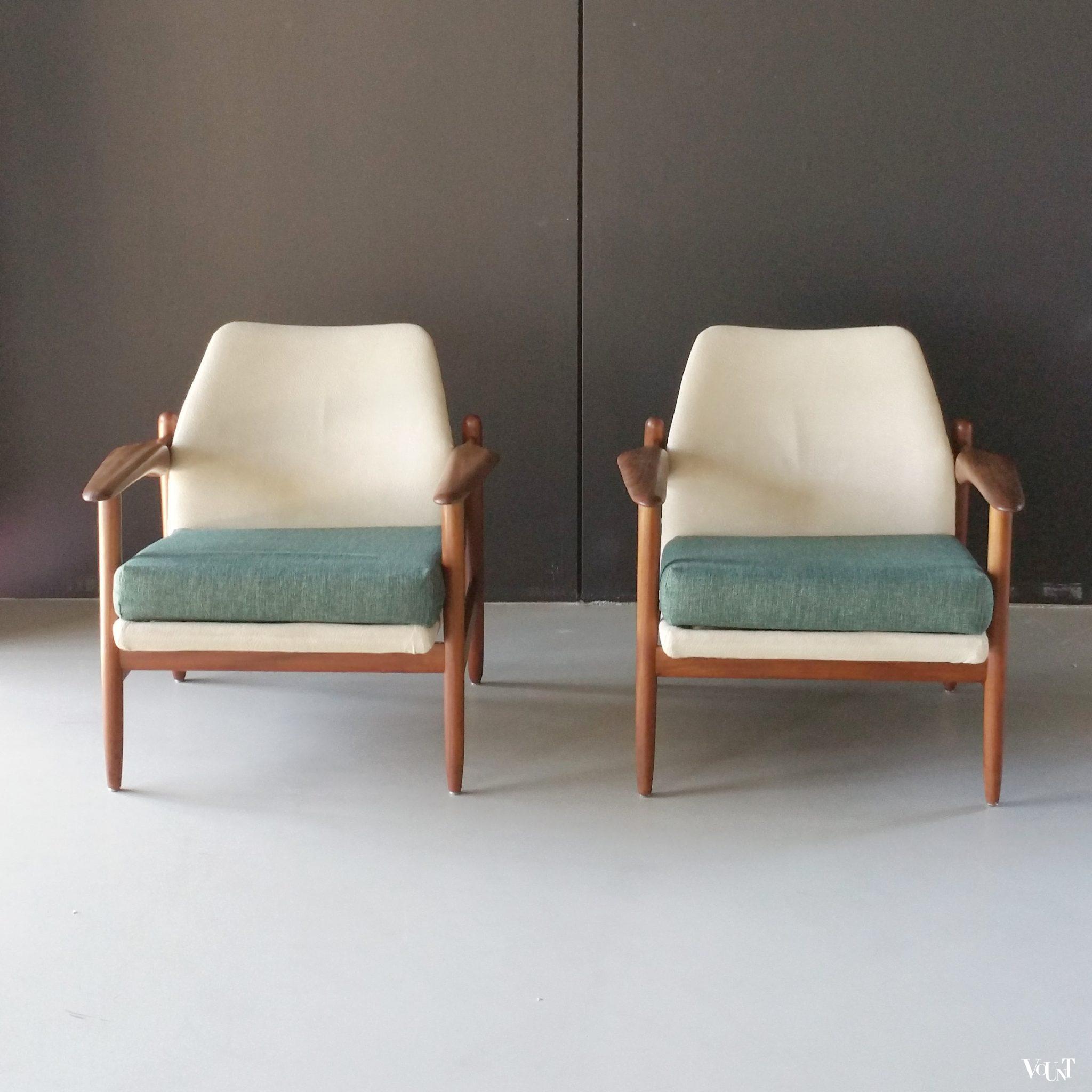 Set van 2 Propos teakhouten fauteuils, Hulmefa, jaren '60