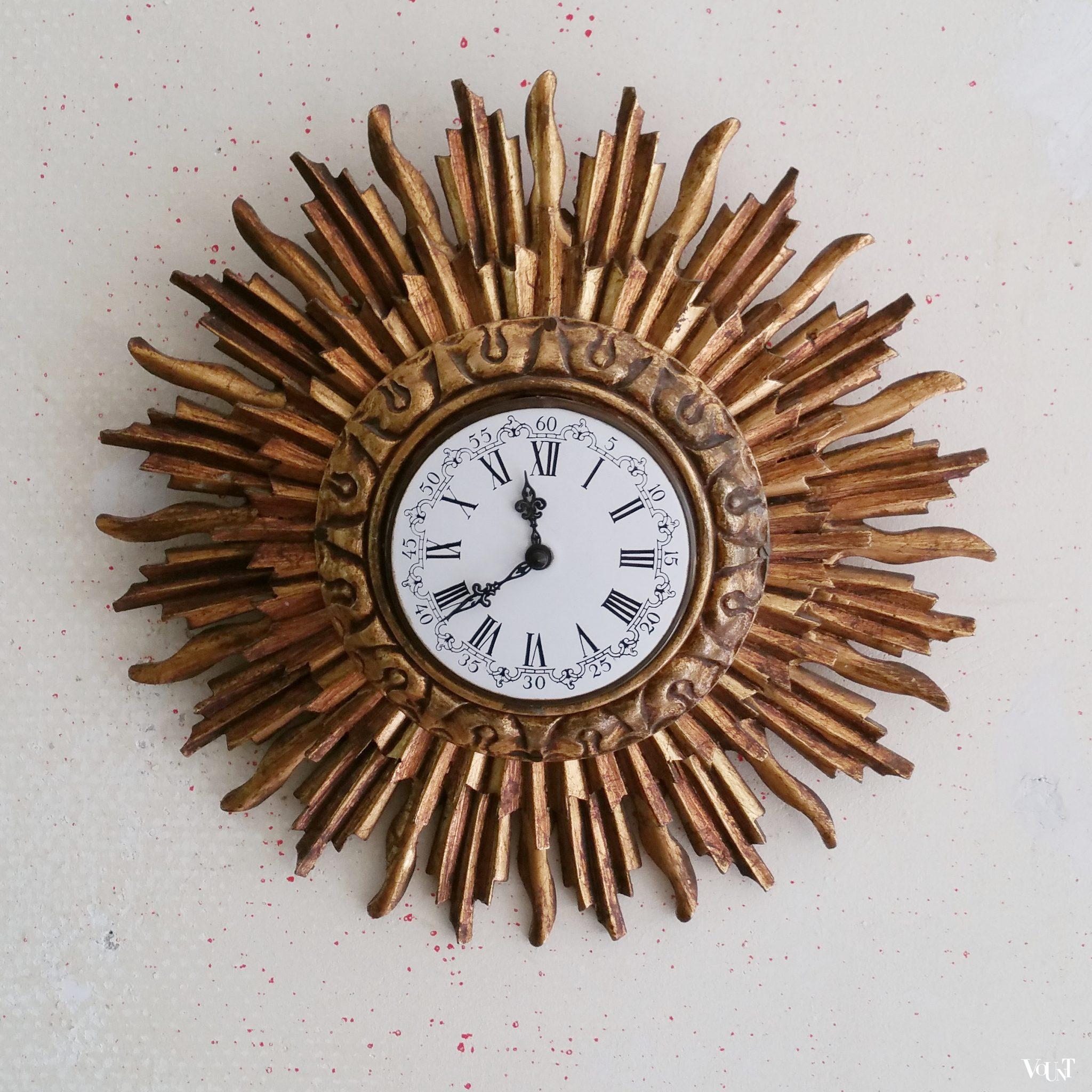 Houten zonneklok, Stijlklokkenfabriek C.J.H. Sens en Zn. Den Haag, jaren '60