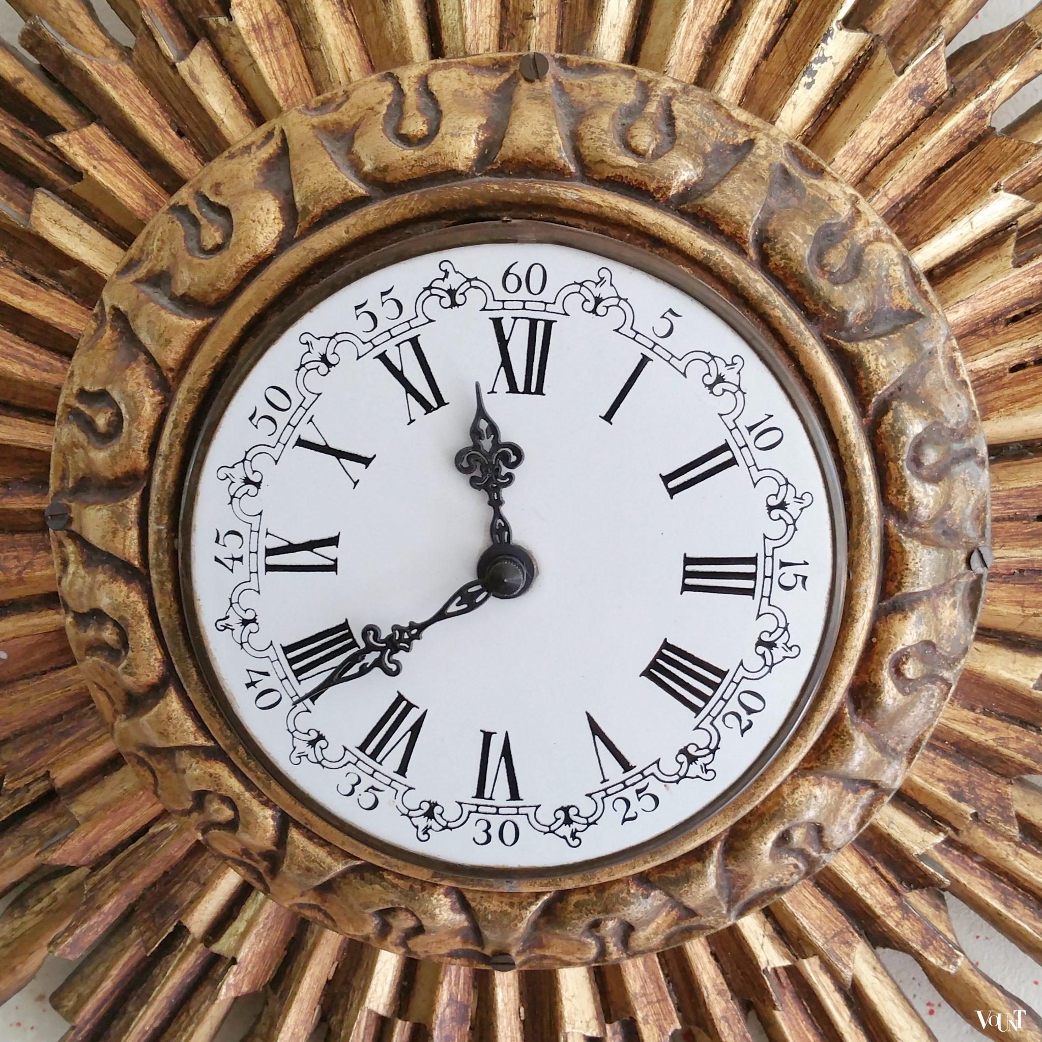 Houten zonneklok, Stijlklokkenfabriek C.J.H. Sens en Zn. Den Haag, jaren '60