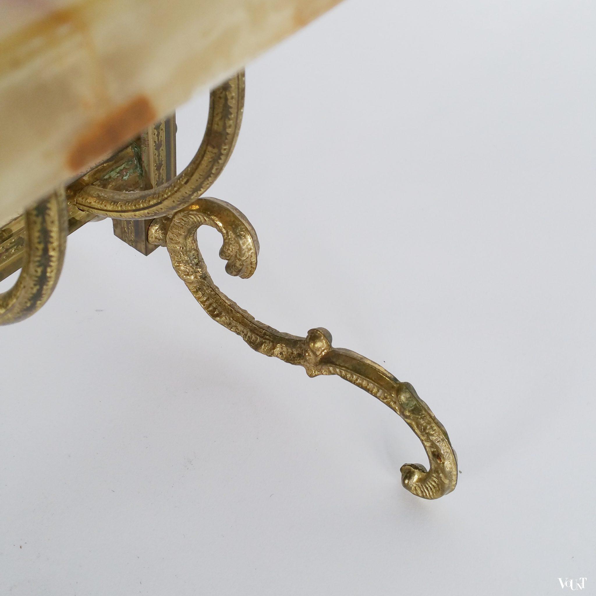 Messing lectuurrek met onyx blad, jaren '60