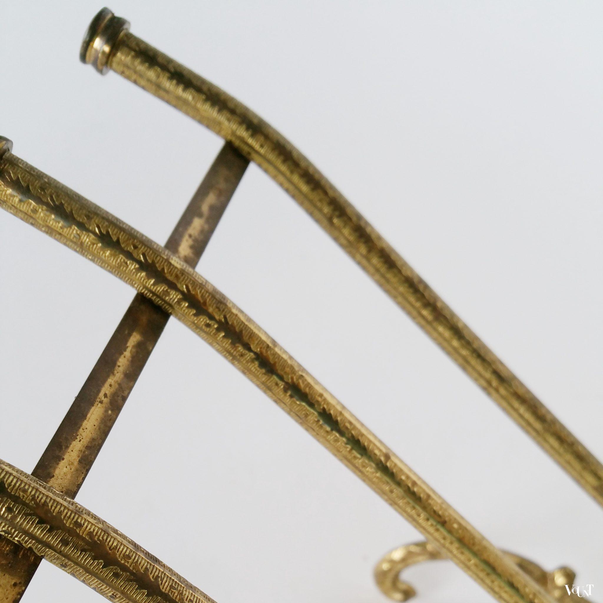 Messing lectuurrek met onyx blad, jaren '60