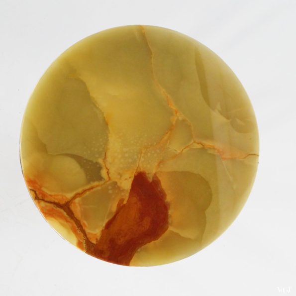 Messing bijzettafeltje met onyx blad, jaren '60