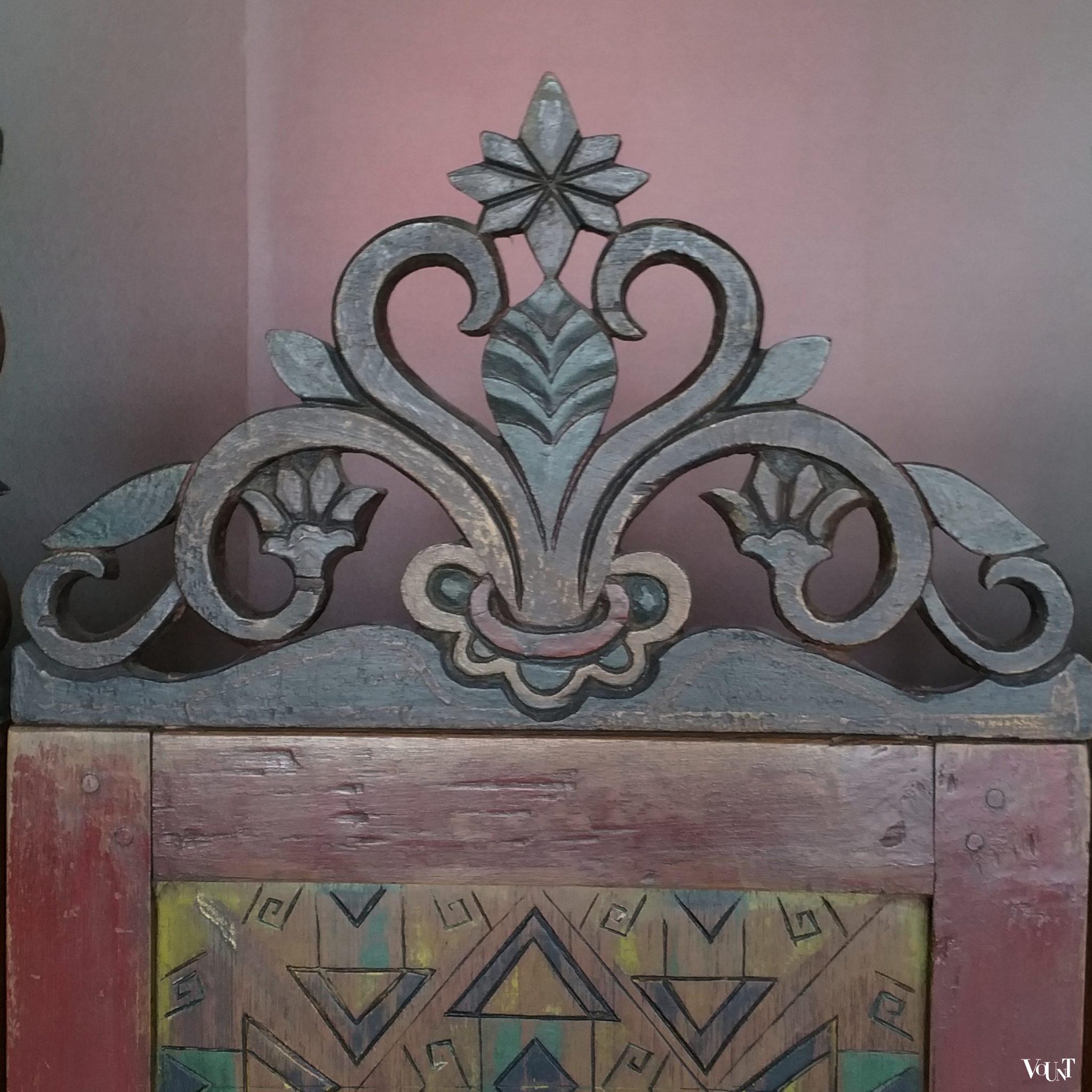 Antiek Indonesisch houten kamerscherm, begin 20e eeuw