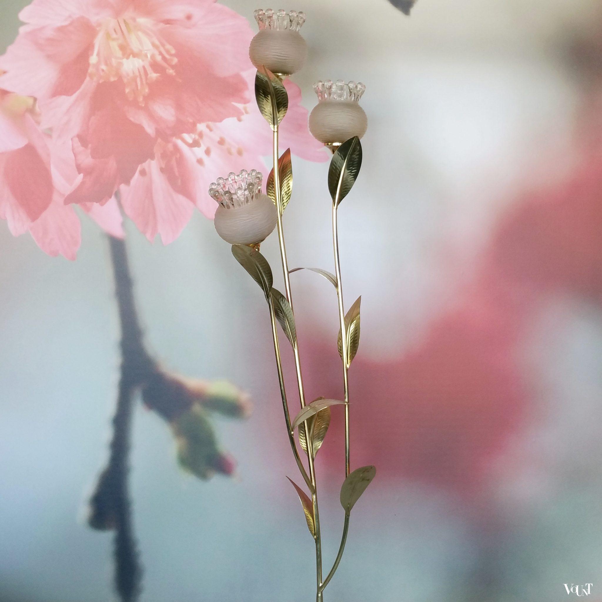 Vintage florale vloerlamp