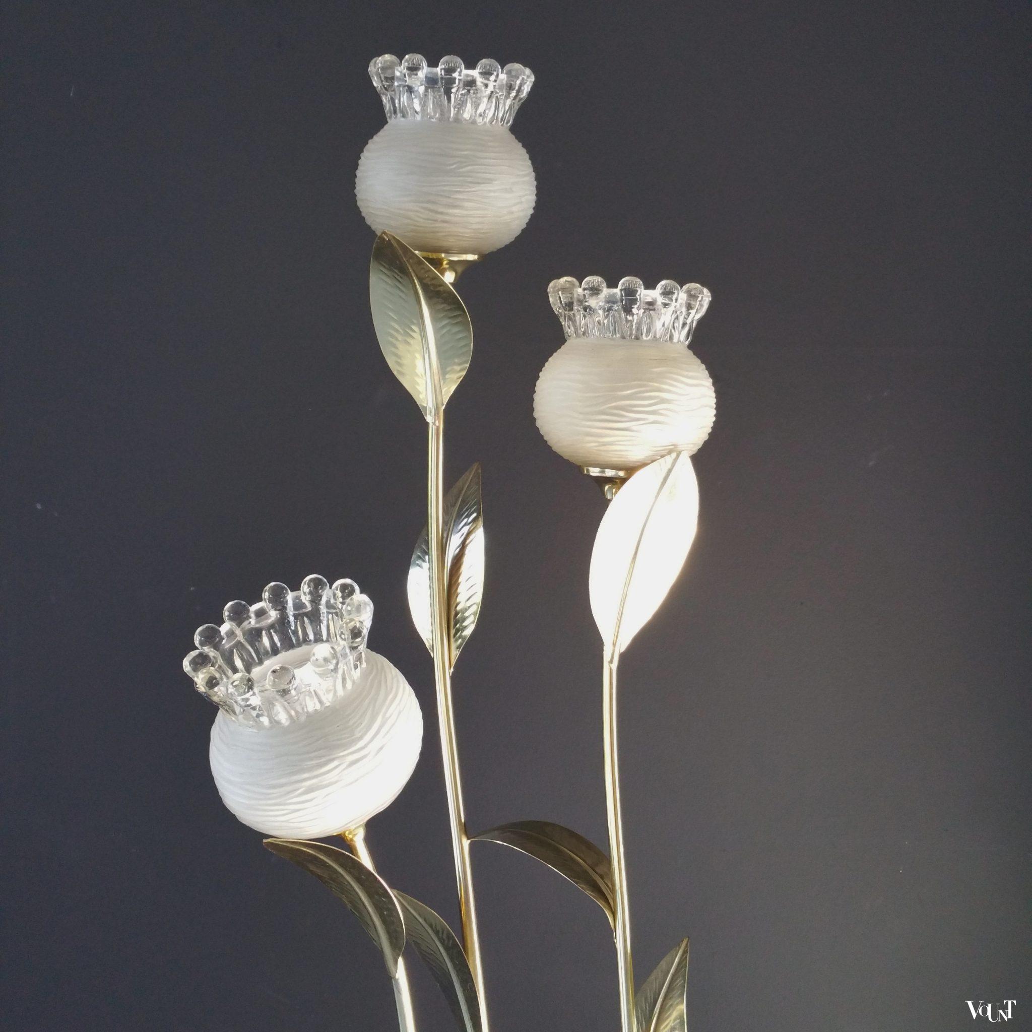 Vintage florale vloerlamp