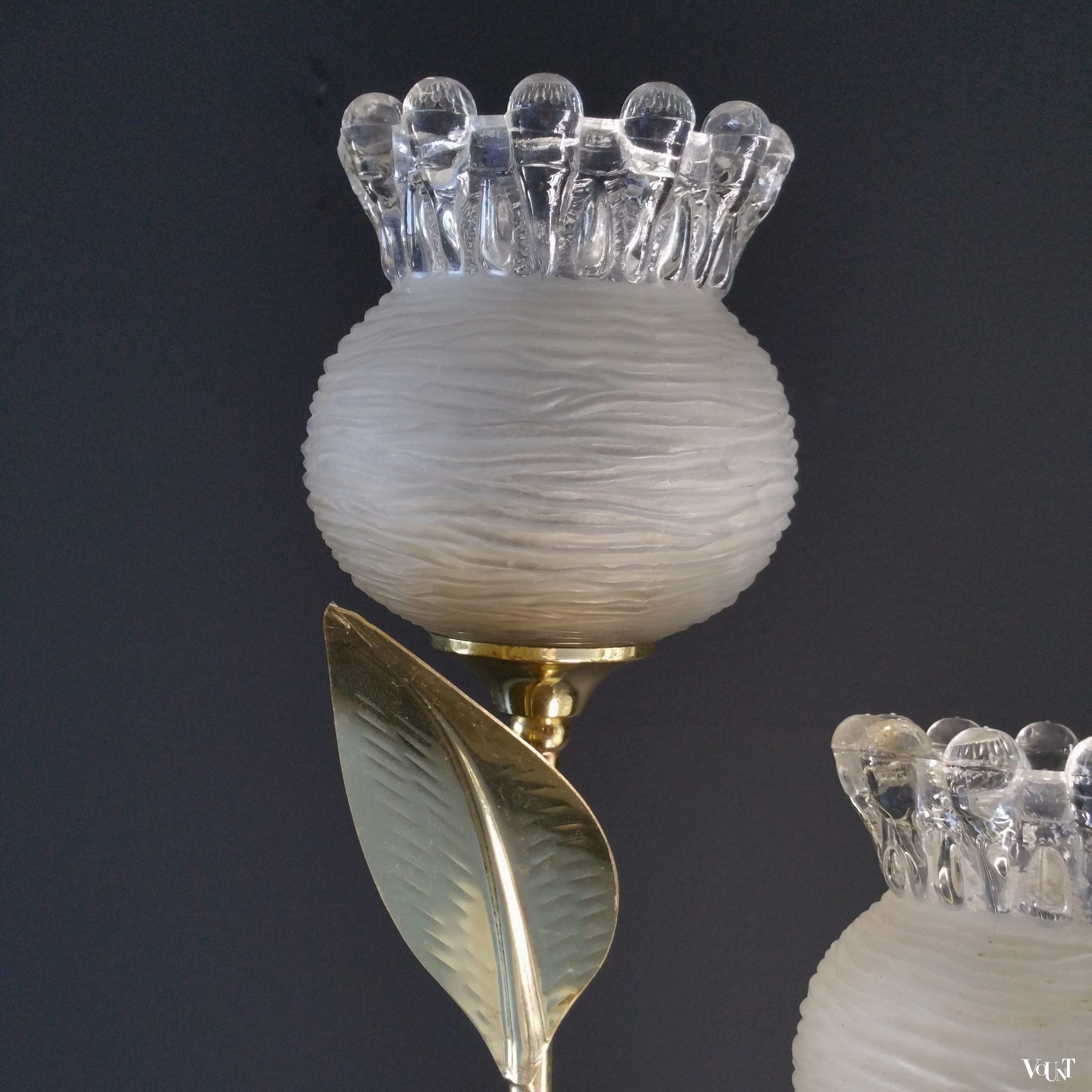 Vintage florale vloerlamp