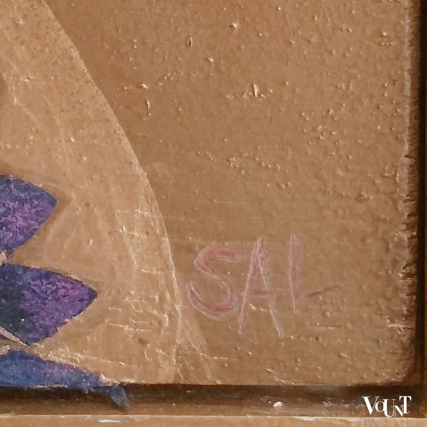 Schilderij met fantasievogels en bloesem, Sarah Latham, 2018