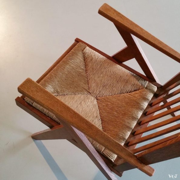 Fauteuil met biezen zitting, jaren '50