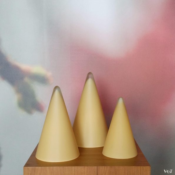 Set van 3 gele Teepee-lampen, SCE, Frankrijk, jaren '70