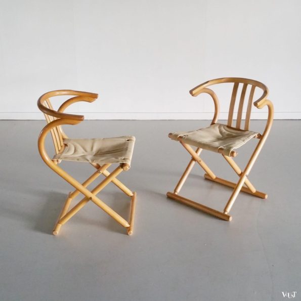Set van 2 opklapbare stoelen, jaren '60