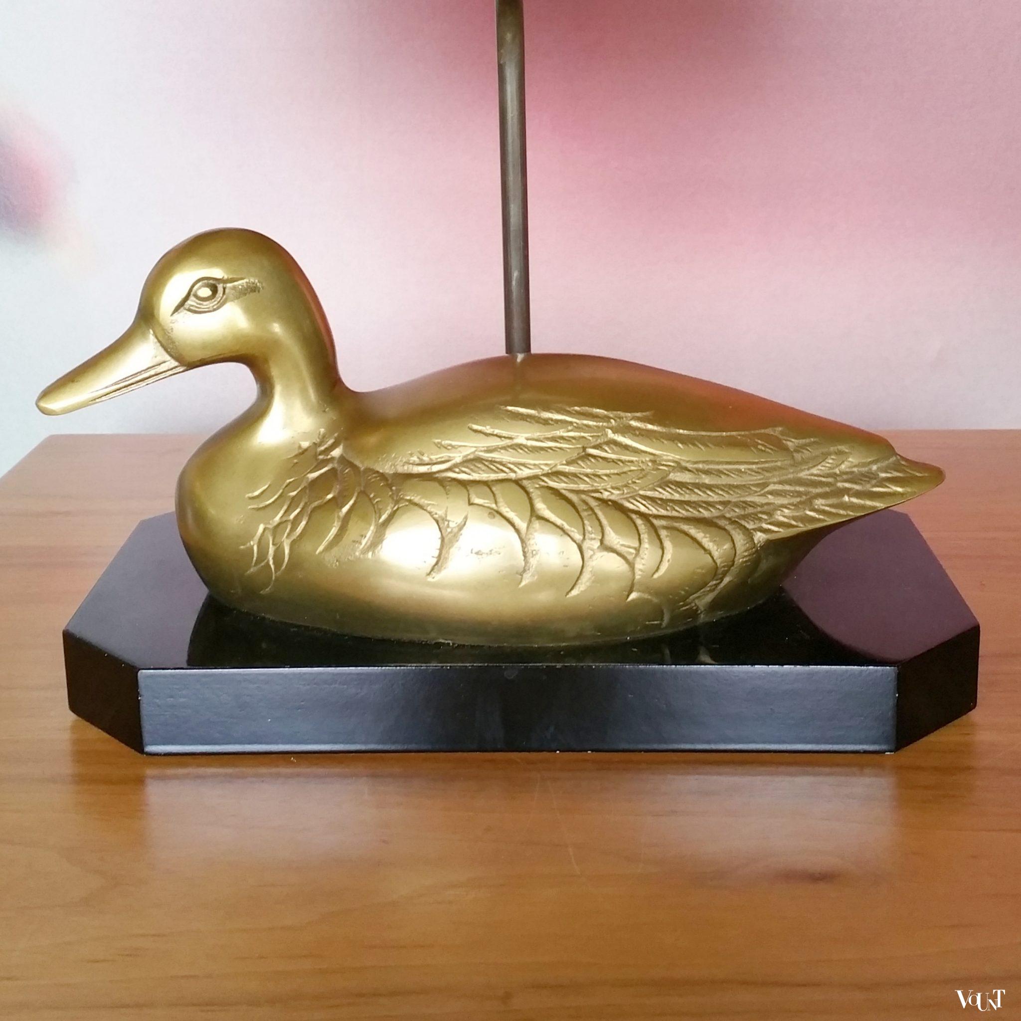 Tafellamp messing eend, jaren '70