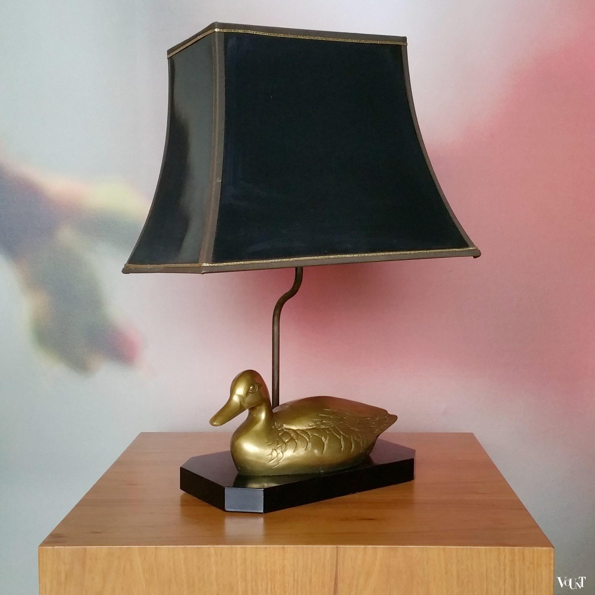 Tafellamp messing eend, jaren '70