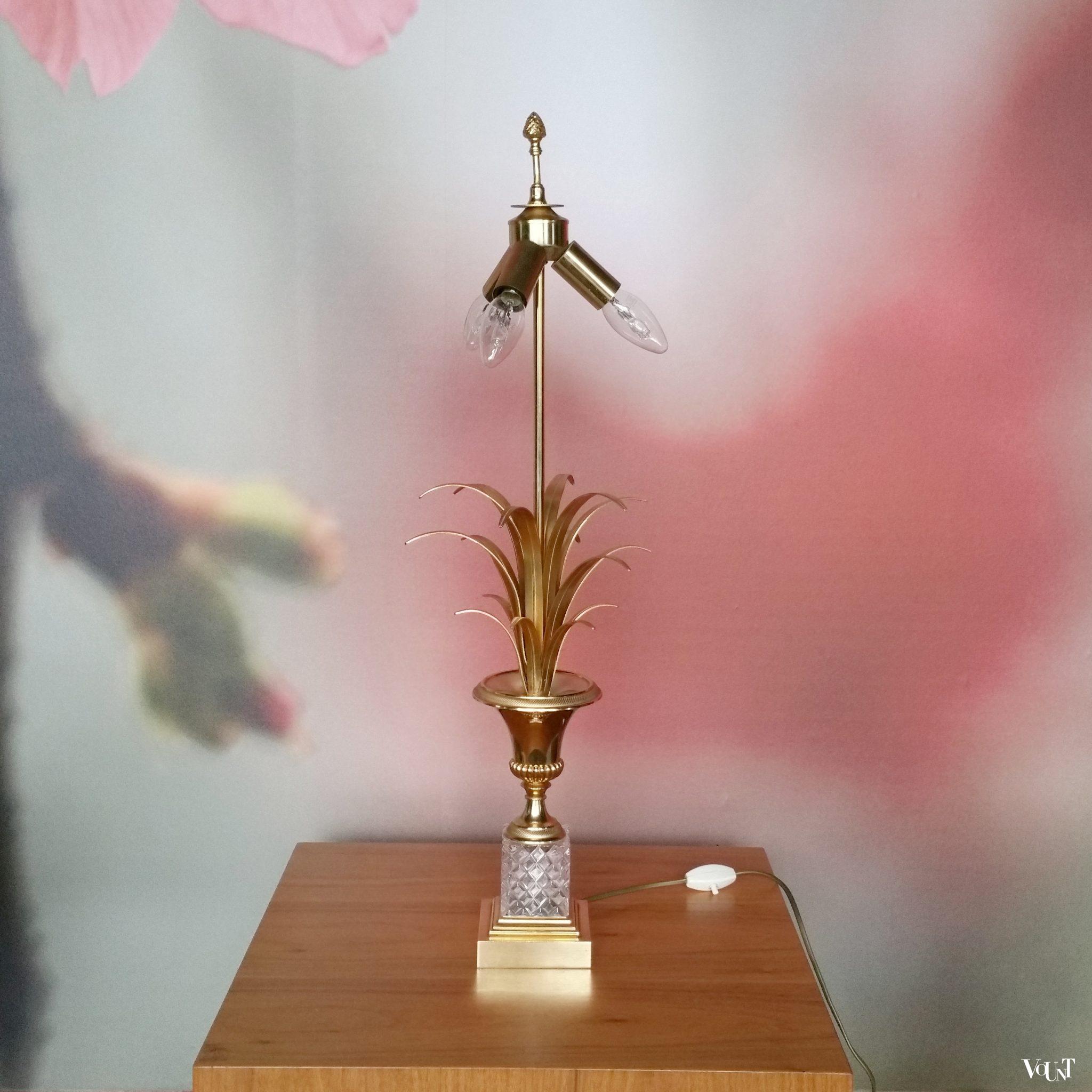 Ananas lamp / pineapple leaf tafellamp, jaren '70