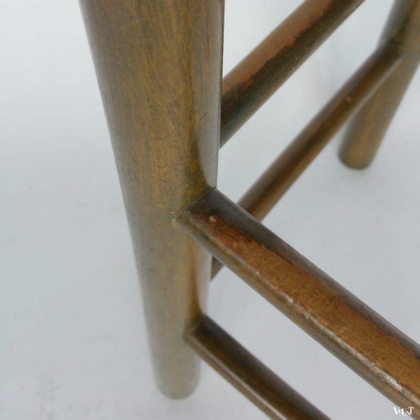 Set van 4 vintage houten barkrukken met touw