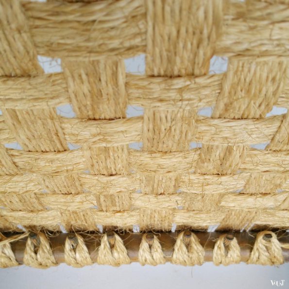 Set van 4 vintage houten barkrukken met touw