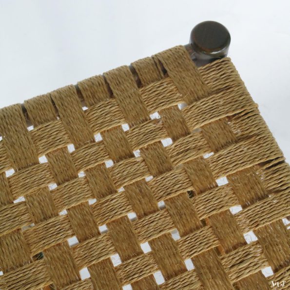 Set van 4 vintage houten barkrukken met touw