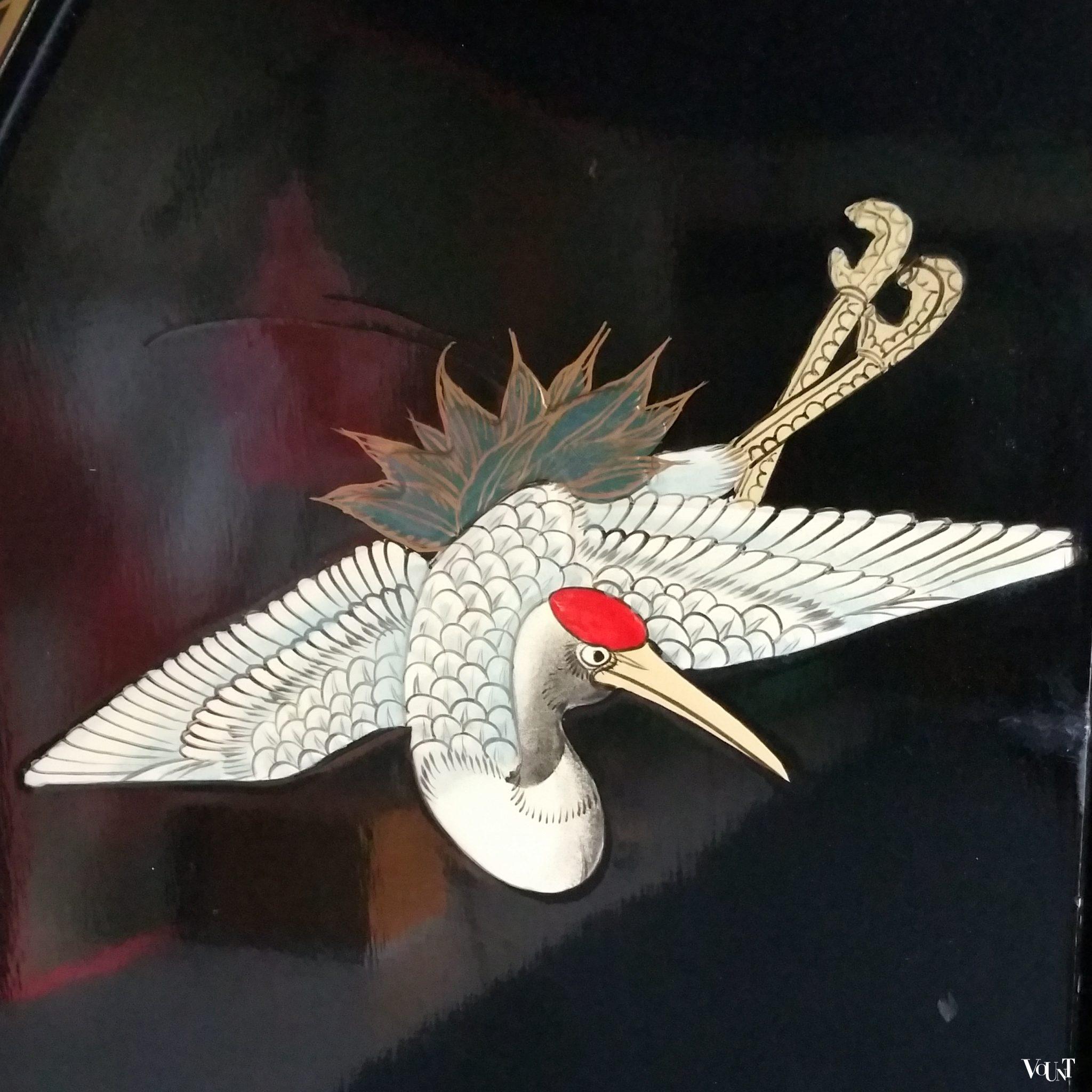 Vintage Chinees rond kamerscherm met vogels