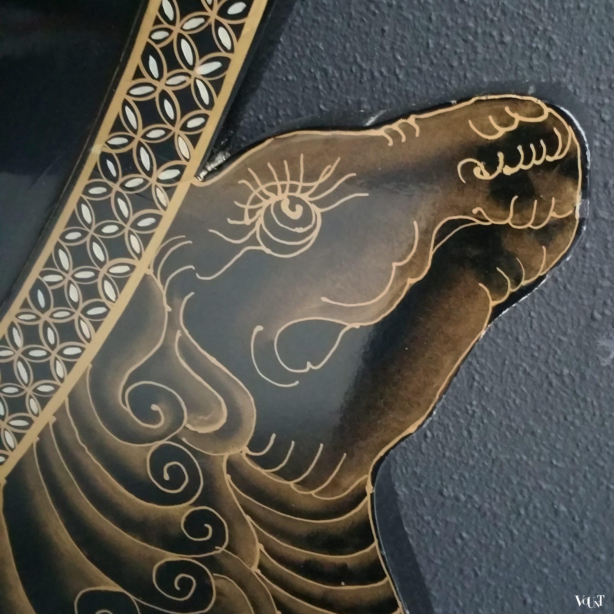 Vintage Chinees rond kamerscherm met vogels